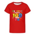 thumbnail image 4 of oqasdz Back To School Graphic Print Short Sleeve T Shirt Crewneck 100 Days of School Shirt for Boys and Girls Breathable Cozy Performance Casual Outdoor, 4 of 4