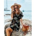 thumbnail image 3 of Ekouaer Women' Cover Ups Casual Swimsuit Coverups Flowy Tie Waist Beach Cover Up Dress, 3 of 5