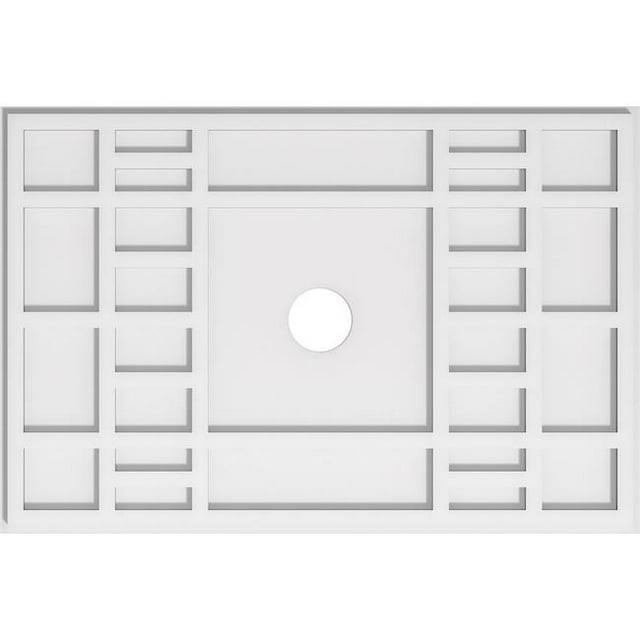 Ekena Millwork CMP30X20BX-03000 3 in. ID x 10.5 in. Rectangle Beaux Médaillon de Plafond Contemporain PVC
