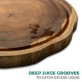 thumbnail image 3 of Linoroso Acacia Round Cutting Board with Juice Groove Cheese Charcuterie Board Reversible Round (Dia. 12inch), 3 of 8