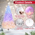 BSHAPPLUS 7.5 ft Pre-Lit White Christmas Tree,600 Color-Changing LED Lights,1600 Branch Tips,Hinged Pine with Stand,Artificial Xmas Tree,Warm Light and Three-color Light