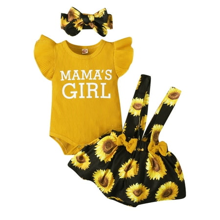 

Girls Dress Outfits Letter Printed Butterfly Ribbed O Neck Floral Suspender Bowknot Headband 3PCS Set Toddler Cute Cartoon Soft Spring Summer Casual Fashion Dresses Kids Clothes