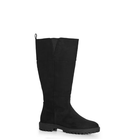 

Cloudwalkers Women s Wide Fit Zelda Faux Suede Tall Boots - Black