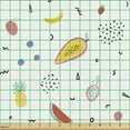 thumbnail image 2 of Ambesonne Fruits Fabric by the Yard Upholstery, Hand Drawn Tropical Items, 1 Yard, Multicolor, 2 of 5