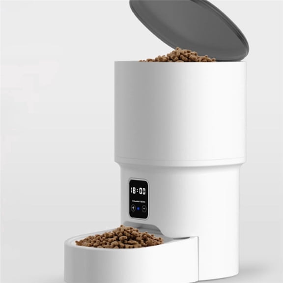 Automatic Cat Feeder with Camera, Smart Pet Food Dispenser with 2.4GHz WiFi, Timed Feeding Schedule, LCD Display, Video Monitoring for Cats and Dogs,Button model