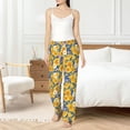 thumbnail image 6 of Lsque Vintage White Yellow Sunflower Print Women's Pajama Pants, Lounge Pant - Comfortable Home Wear,Elastic Waistband, Stylish Design-Medium, 6 of 9