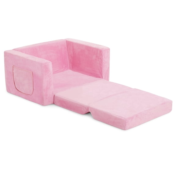 Dream On Me Nestle Kids Sofa – Single-Seat Toddler Sofa with Soft Fabric, Pink