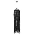 thumbnail image 5 of Women'S Two Piece Outfits Fashion Casual Hand Crochet Tassel Matching Beach Spaghetti Strap Crop Top And Knitted Wide Leg Pants Tracksuit Set, 5 of 5