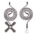 thumbnail image 1 of ceiling Fan Pull chain, 2 Pack 3mm Diameter Beaded Ball Fan Pull chain, 24 Inches Fan Pulls Set with connector (ORB), 1 of 4