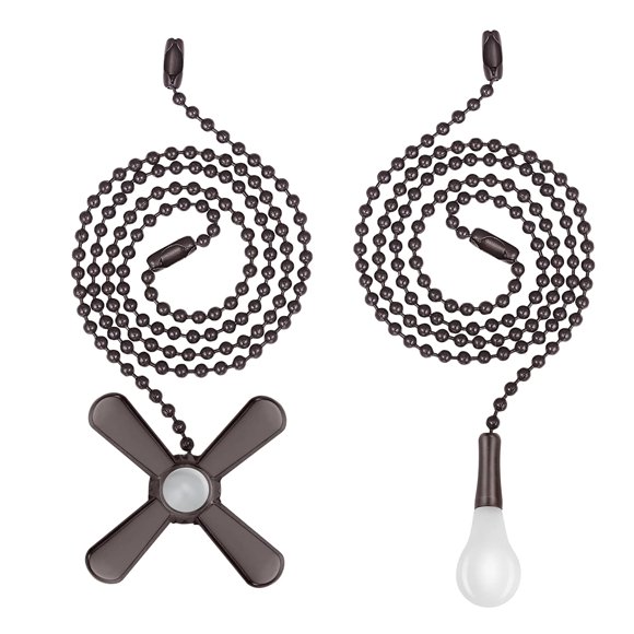 ceiling Fan Pull chain, 2 Pack 3mm Diameter Beaded Ball Fan Pull chain, 24 Inches Fan Pulls Set with connector (ORB)