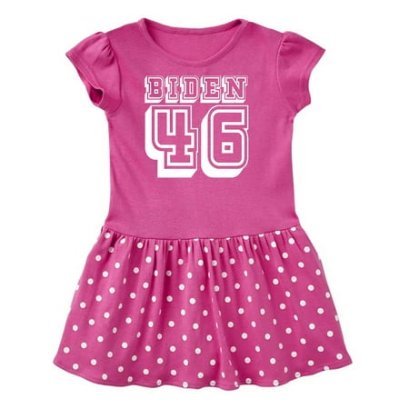 

Inktastic Biden 46 Voting 2020 In Black Text Gift Toddler Girl Dress