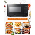 thumbnail image 2 of COMMERCIAL CHEF Microondas de 1.3 pies cúbicos con 10 niveles de potencia, microondas con cerradura de puerta con botón, microondas de encimera de 1000 W con temporizador y controles digitales, negro, 2 of 5
