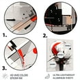 thumbnail image 3 of Designart "Multifaceted Whirls Red Black Fusion" Cubism Metal Wall Decor, 3 of 5