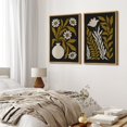 thumbnail image 4 of IDEA4WALL Framed Canvas Print Wall Art Set Black & Gold Botanical Sophisticated Floral Illustrations Abstract Botanical Fine Art Wall Decor Minimal Nordic Artwork for Home Decor - Natural 16"x24"x2, 4 of 5