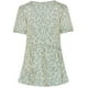 thumbnail image 4 of Blusas para Mujeres Casual, Impresión Floral Sólida de Gran Tamaño, Cuello de Manga Corta Blusa Superior, 4 of 8