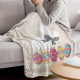 thumbnail image 3 of Happy Easter Blanket Soft Cozy Warm Throw Blanket for Couch, Plush Fuzzy Flannel Fleece Blankets for Sofa, Bow Bunny Colorful Eggs Flowers Vines Bed Blankets Lightweight Gifts for Women, 40"x50", 3 of 9