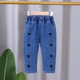 thumbnail image 2 of EnJoCho Girls Toddler Kid Denim Jeans Soft Stretch Comfortable Elastic Waist Casual Pants Durable Breathable Skin Friendly Trousers Relaxed Straight Fit Everyday, 2 of 7