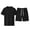 Black, variant on Men's Outfit Set Button Down Crewneck Short Sleeved Sports Suit Adults 2 Piece Summer Suits, White Size: S