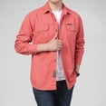 thumbnail image 4 of 100% Cotton Men's Shirt Solid Color Multi-Pocket High Quality Cargo Shirts Fashion Outdoor Casual Long Sleeve Shirts For Men New, 4 of 5