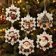thumbnail image 5 of 6 Pcs Christmas Wooden Diamond Painting Ornament Kit,Round DIY Diamond Art Hanging Pendant Set with Pattern,Handmade Craft Supplies for Christmas Tree Decor,Holiday Family J, 5 of 5