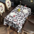 thumbnail image 4 of White and Pink Of Leopard Print Rectangle Tablecloth 60"x120",Waterproof Polyester Rectangle Table Cloth, Wipeable Spillproof Polyester Tablecloth for Dining, Camping, Indoor and Outdoor, 4 of 6