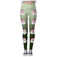 thumbnail image 3 of MKLEKYY Leggings Leggings para mujer Leggings para hacer ejercicio Pantalones con estampado navideño de bloques de color Leggings suaves y elásticos 4312, 3 of 4