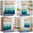 thumbnail image 5 of Teal Blue Ombre Stripe Waterproof Shower Curtain, 48"x72" Washable Polyester Fabric Shower Curtains for Bathroom, Abstract Summer Beach Coastal Decorative Bathtub Curtain Sets with Hooks, 5 of 9
