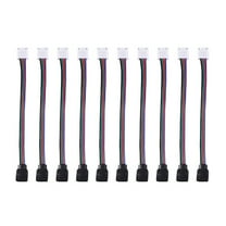 10 Pcs RGB LED Strip Connector 4 Pin Jumper Cable for Connecting Assorted Color Plastic