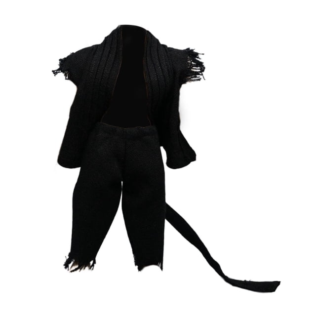 Figura de acción a escala 1/12, ropa, disfraz de muñeca, uniforme de judo, ropa en miniatura, cinturón de pantalón superior para cuerpo masculino de 6 Negro