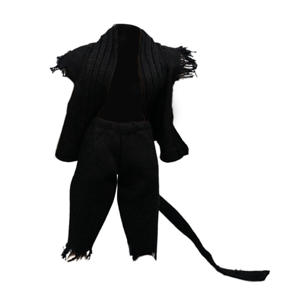 Figura de acción a escala 1/12, ropa, disfraz de muñeca, uniforme de judo, ropa en miniatura, cinturón de pantalón superior para cuerpo masculino de 6 Negro