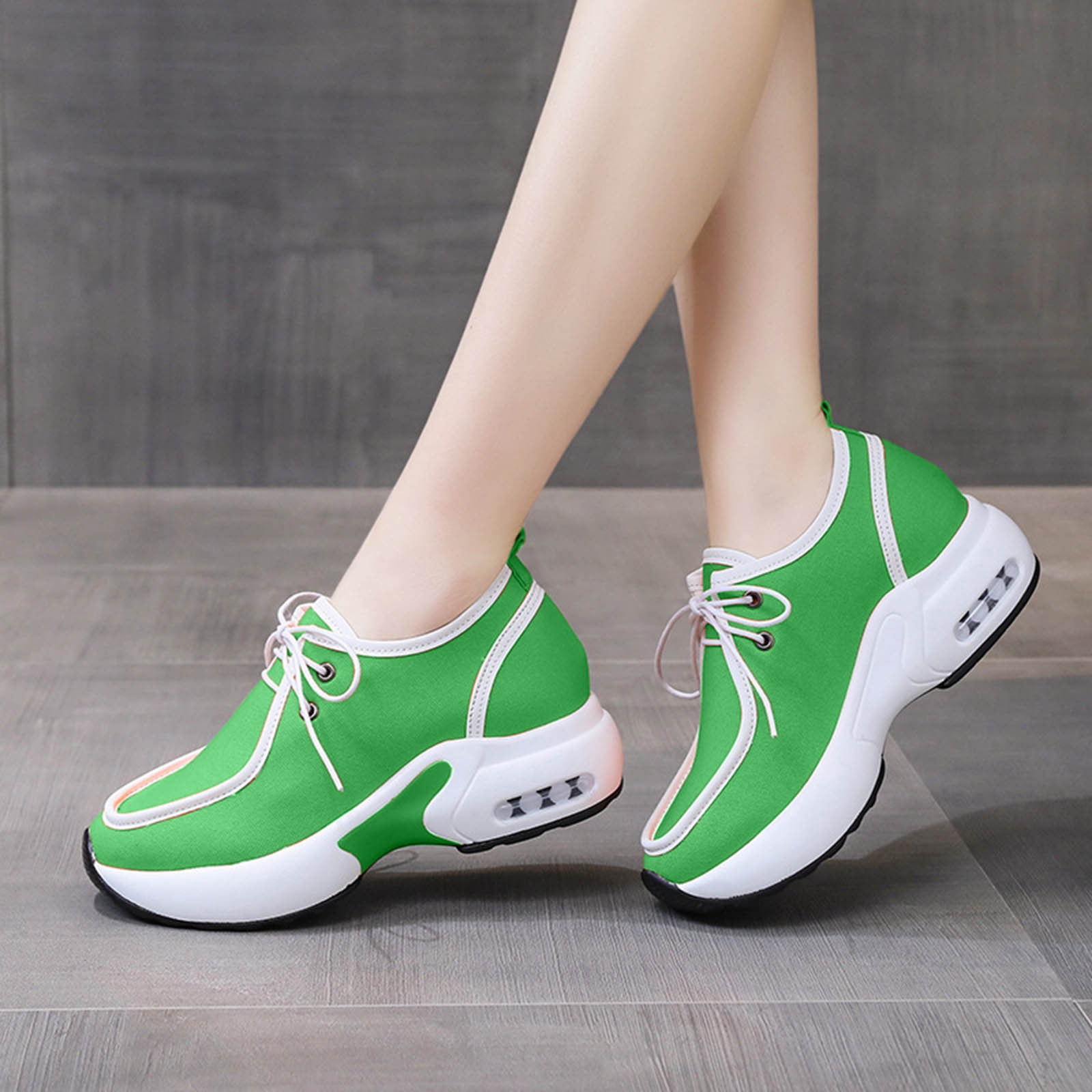 Shoes for Women's Sneakers,Fashionable Outdoor Thick Sole Colorblock Lace-Up Deep Mouth Breathable Sneakers - Walmart.com