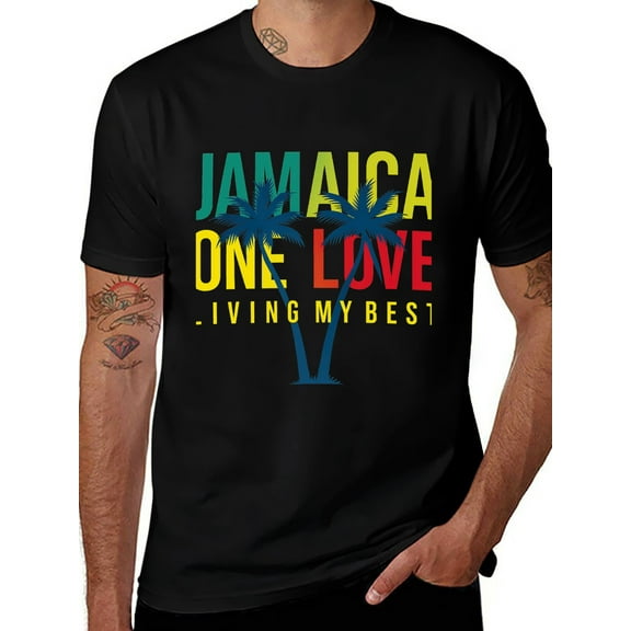 T-shirt LIVING MYBEST Soft Cotton Adult Heat-Transfer Graphic T-Shirt - 180g Breathable Fabric, Unisex Summer Casual Wear with Durable Heat-Printed Design