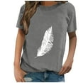thumbnail image 1 of Gibobby Playera de Manga Corta con Cuello Redondo Mujeres Tunic Travel(Gris,XL), 1 of 5