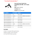 thumbnail image 2 of Front Left Lower Control Arm - Compatible with 2006 - 2011 Honda Civic 2007 2008 2009 2010, 2 of 2