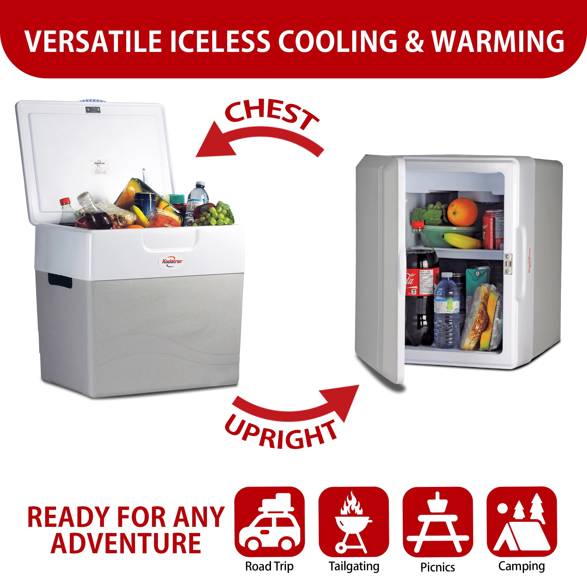Koolatron 12V Electric Cooler/Warmer 49L (52 qt), Two-Way Design, Gray