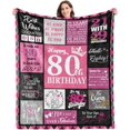 thumbnail image 1 of LHSHID 80th Birthday Gifts for Women Blanket80th Birthday Gifts Ideas80th Birthday Decorations80 Year Old Birthday Gifts for WomenBirthday GiftsThrow Blanket 50"x60", 1 of 7