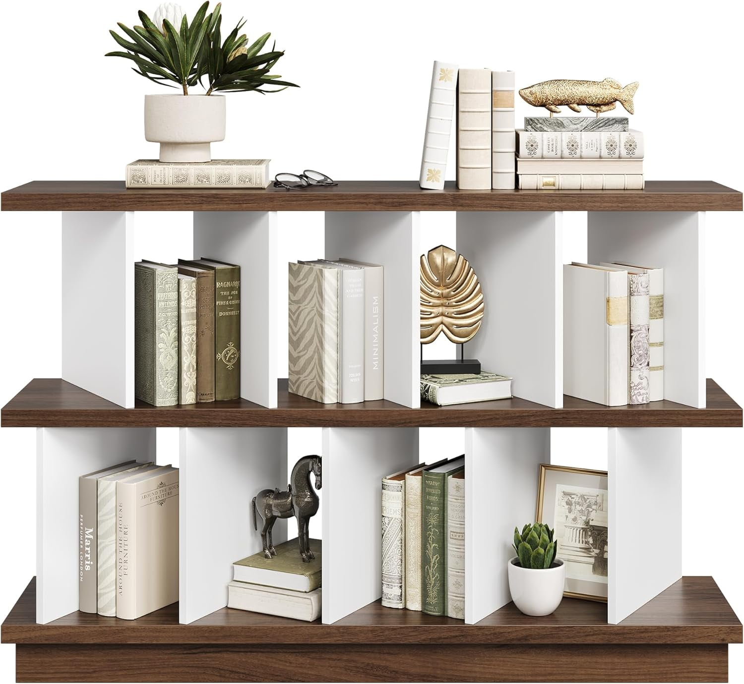 Memoryfield 8 Cube Storage Shelf Organizer, Display Storage Bookcase, Open Cube Bookshelf with 10 Removable Back Panels, for Living Room, Bedroom, White