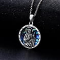 thumbnail image 4 of Dorunmo Saint Jude Necklace with Abalone Shell 925 Sterling Silver St Jude Medal Religious Amulet Jewelry Gifts for Men Women, 4 of 6