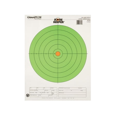 Champion Traps and Targets 100 Yard Large Green Bullseye 12-Pack