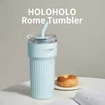 thumbnail image 3 of HOLOHOLO Insulated Tumbler with Straw Leak-Proof Stainless Steel Coffee Cup 24 oz Blue Reusable Travel Cup for Hot & Cold Drinks, 3 of 7