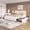 Beige, variant on Full Size Upholstered Velvet Bed Frame with 4 Storage Drawers, RGB LED Lighting & Adjustable Headboard, Sturdy Metal-Wood Slats - No Box Spring Needed, Grey