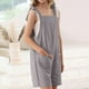 thumbnail image 4 of Odeerbi 5-14 Años Niñas Verano Algodón Lino Jumpsuit Camisola Romper Casual Correa Ajustable Overoles Peto Pantalones Cortos Con Bolsillos, 4 of 7