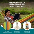 thumbnail image 4 of Bliss Hammocks 40"W Single Hammock with Rope Loops & Tree Straps, 220 lb, Guacamole Stripe, 4 of 15
