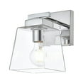 thumbnail image 2 of Living District Merrick 1-Light Iron & Glass Bath Sconce in Chrome/Clear, 2 of 6