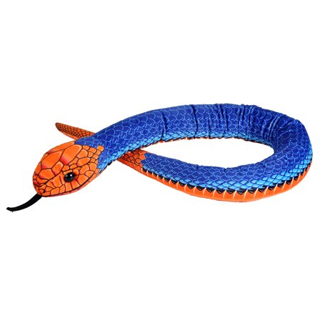 Wild Republic Snake Blue Coral Scales, Stuffed Animal, 54Inches, Plush Toy, Fill is Spun Recycled Water Bottles
