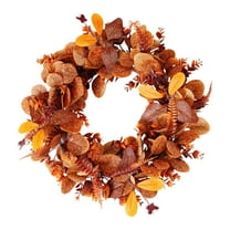 Artificial Eucalyptus Leaf Garland, Fall Wreaths, Fall Wreath, Autumn Wreath For Front Door, Indoor And Outdoor Decoration,Home Wall Fall Decor