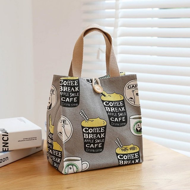 Bolsa de lona para lonchera, bolsa de gran capacidad para el almuerzo, bolsa para el almuerzo para trabajadores de oficina, bolsa para llevar arroz en la mano, linda momia con bolsa de arroz