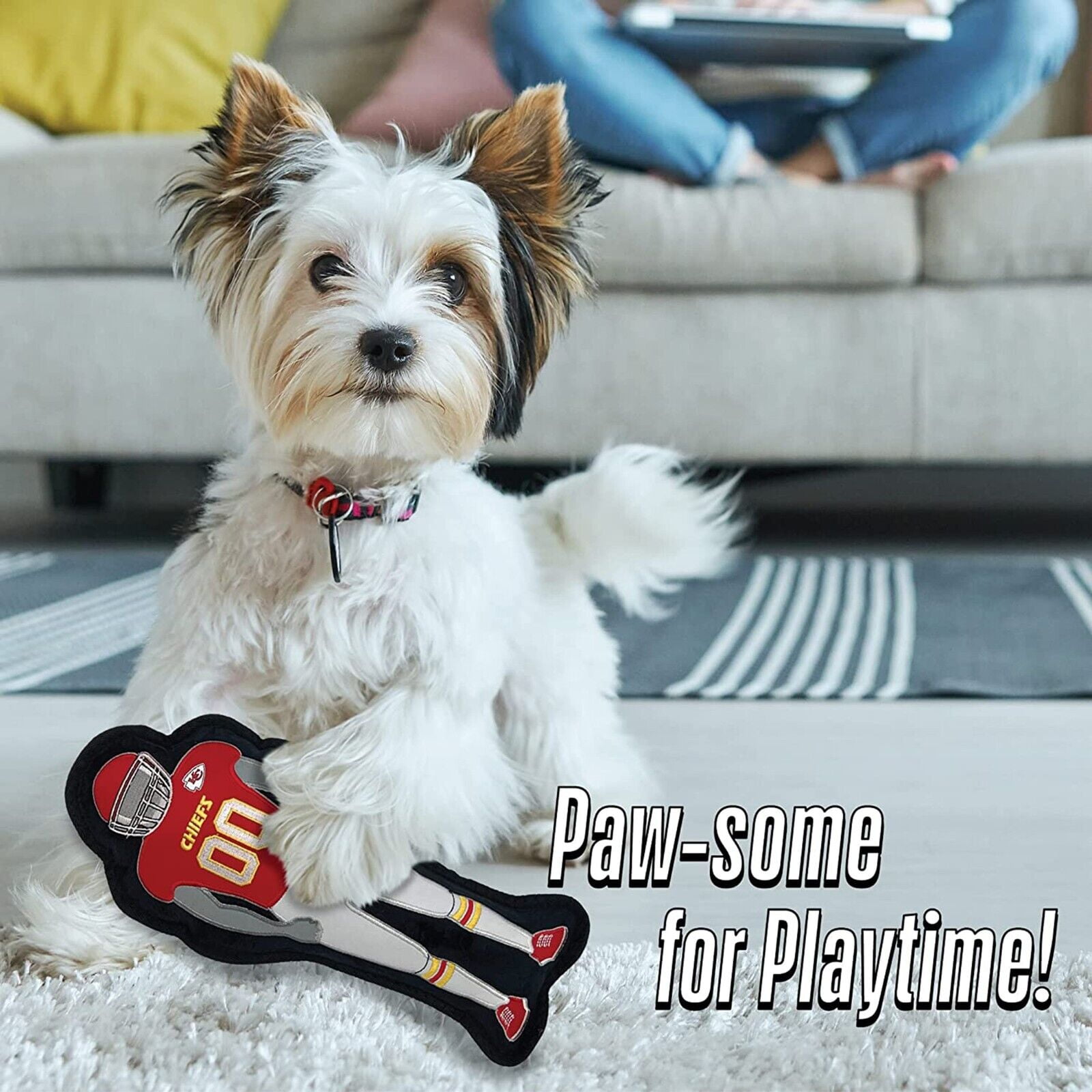 NFL Kansas City Chiefs Athletes Player Pet Dog Toy Premium Quality with Built-in Squeaker Chew Toy