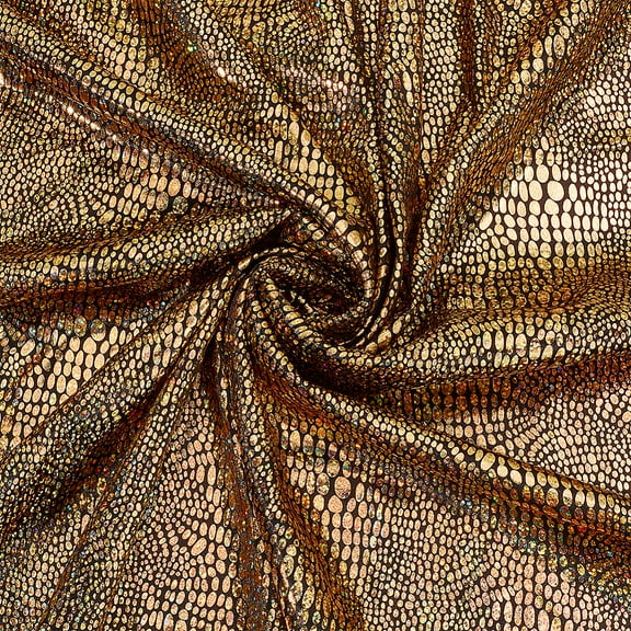 1yard 1 yard golden Snake Skin Texture Faux Leather Fabric 62.2in Width Gilding Polyester Fabric Shiny Snake Skin for Sewing Crafts Clothing Accessories Handbag Apparel Party Decoration