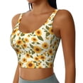 thumbnail image 2 of Rateoe Classical Cute Sunflower Print Womens' Sports Bras Scoop Neck Sports Vest- Padded U Back Seamless High Impact Support, 2 of 7